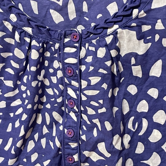 Boden Blue and White Patterned Top Women’s 10, Measures Like a Small - Picture 2 of 7